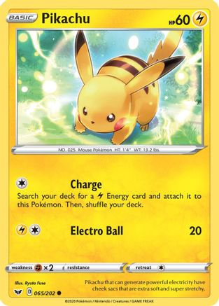 Pikachu (65) [SWSH01: Sword & Shield Base Set] Reverse Holofoil - Deck Out Gaming