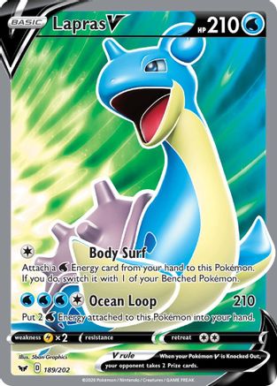 Lapras V (Full Art) (189) [SWSH01: Sword & Shield Base Set] Holofoil - Deck Out Gaming