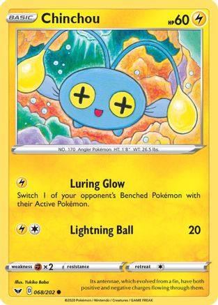 Chinchou (068) (68) [SWSH01: Sword & Shield Base Set] Reverse Holofoil - Deck Out Gaming
