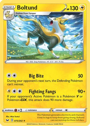 Boltund (075) (75) [SWSH01: Sword & Shield Base Set] Reverse Holofoil - Deck Out Gaming