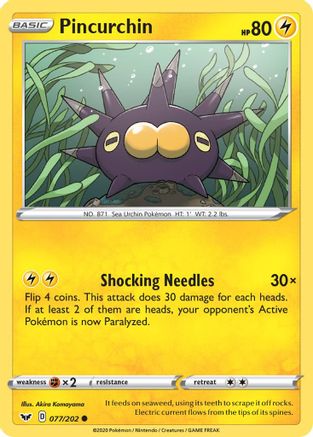 Pincurchin (77) [SWSH01: Sword & Shield Base Set] Reverse Holofoil - Deck Out Gaming