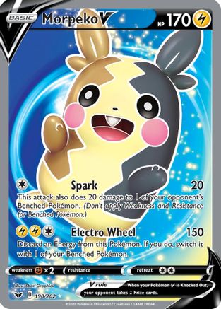 Morpeko V (Full Art) (190) [SWSH01: Sword & Shield Base Set] Holofoil - Deck Out Gaming