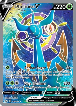 Dhelmise V (Full Art) (187) [SWSH01: Sword & Shield Base Set] Holofoil - Deck Out Gaming