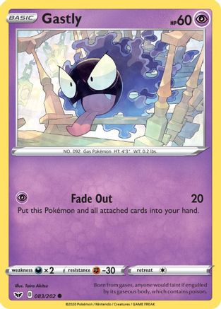 Gastly (83) [SWSH01: Sword & Shield Base Set] Reverse Holofoil - Deck Out Gaming