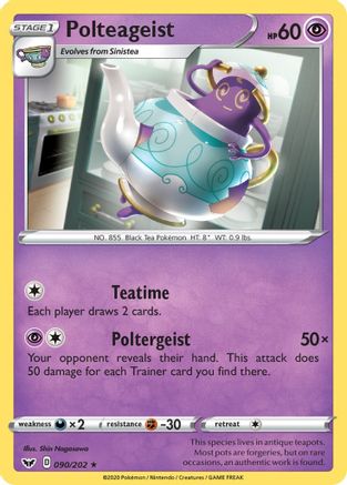 Polteageist (90) [SWSH01: Sword & Shield Base Set] Reverse Holofoil - Deck Out Gaming