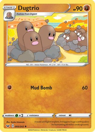 Dugtrio (93) [SWSH01: Sword & Shield Base Set] - Deck Out Gaming