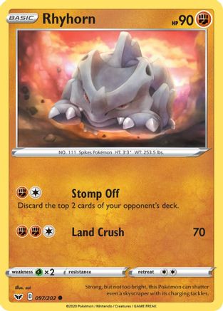 Rhyhorn (097) (97) [SWSH01: Sword & Shield Base Set] - Deck Out Gaming