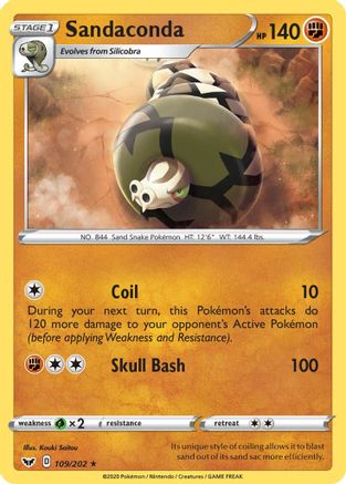 Sandaconda (109) (109) [SWSH01: Sword & Shield Base Set] Reverse Holofoil - Deck Out Gaming