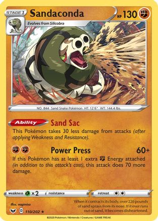 Sandaconda (110) (110) [SWSH01: Sword & Shield Base Set] Reverse Holofoil - Deck Out Gaming