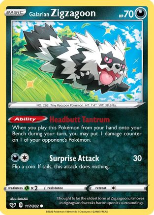 Galarian Zigzagoon (117) [SWSH01: Sword & Shield Base Set] Reverse Holofoil - Deck Out Gaming