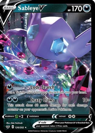 Sableye V (120/202) [SWSH01: Sword & Shield Base Set] - Deck Out Gaming