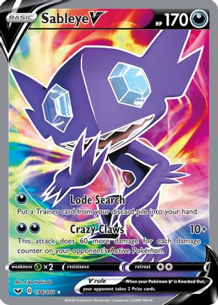 Sableye V (Full Art) (194) [SWSH01: Sword & Shield Base Set] Holofoil - Deck Out Gaming
