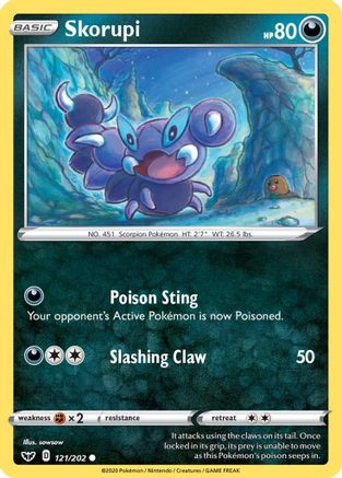 Skorupi (121) [SWSH01: Sword & Shield Base Set] Reverse Holofoil - Deck Out Gaming