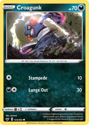 Croagunk (123) [SWSH01: Sword & Shield Base Set] Reverse Holofoil - Deck Out Gaming