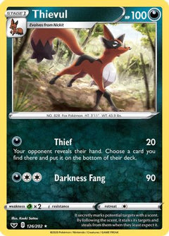 Thievul (126) [SWSH01: Sword & Shield Base Set] Reverse Holofoil - Deck Out Gaming