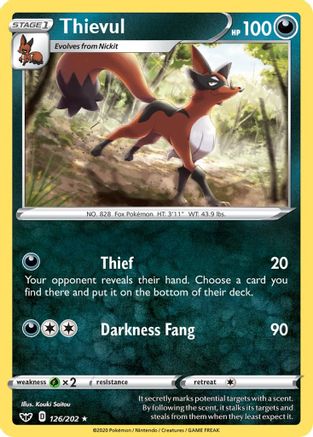 Thievul (126) [SWSH01: Sword & Shield Base Set] Reverse Holofoil - Deck Out Gaming