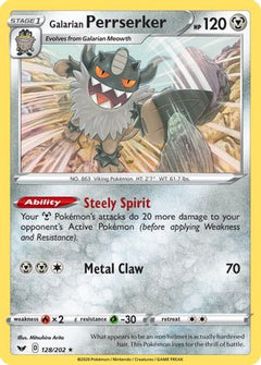 Galarian Perrserker (128) [SWSH01: Sword & Shield Base Set] Reverse Holofoil - Deck Out Gaming