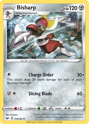 Bisharp (134) [SWSH01: Sword & Shield Base Set] Reverse Holofoil - Deck Out Gaming
