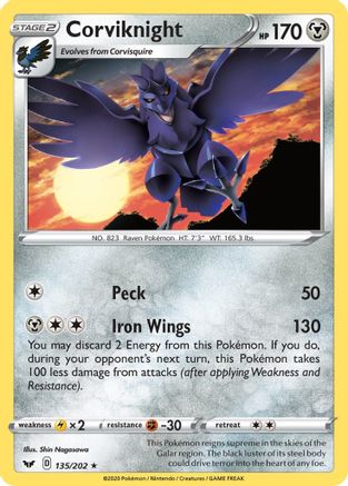 Corviknight (135) [SWSH01: Sword & Shield Base Set] - Deck Out Gaming