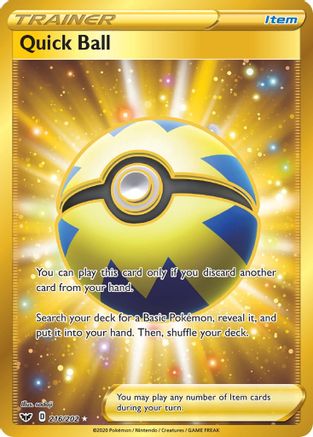 Quick Ball (Secret) (216) [SWSH01: Sword & Shield Base Set] Holofoil - Deck Out Gaming
