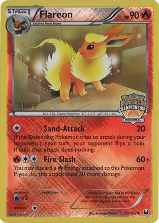 Flareon - 12/108 (Regional Championships) [Staff] (12) [League & Championship Cards] Reverse Holofoil - Deck Out Gaming