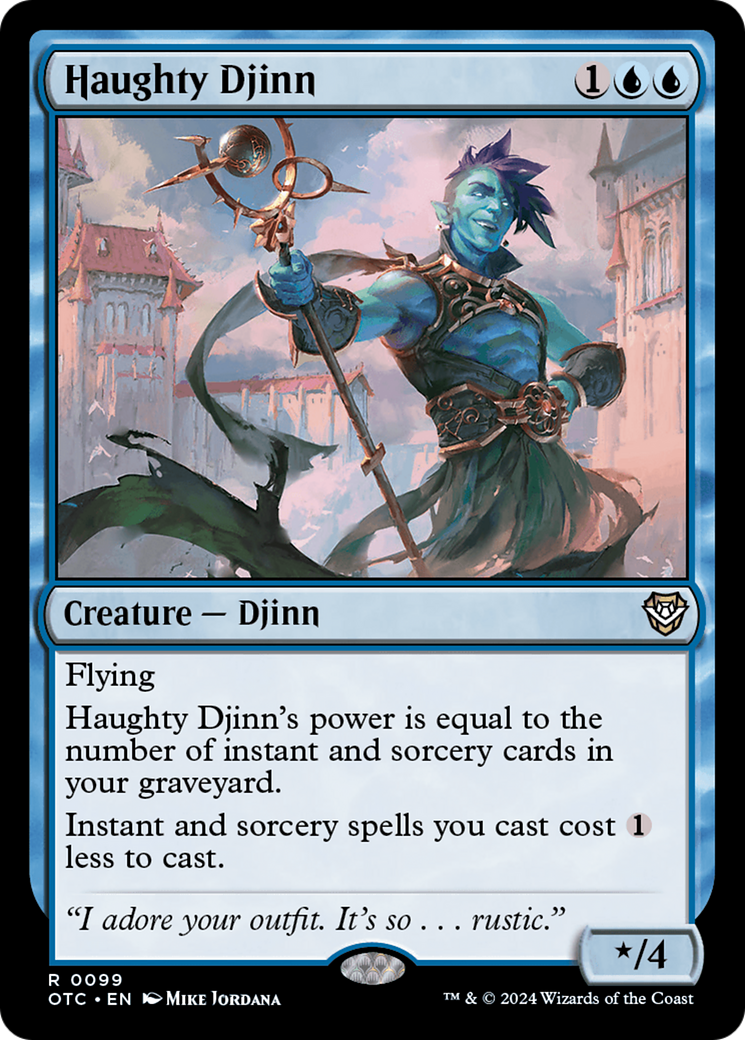 Haughty Djinn (99) [Outlaws of Thunder Junction Commander] foil - Deck Out Gaming