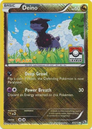 Deino - 97/113 (Pokemon League) [1st Place] (97) [League & Championship Cards] Reverse Holofoil - Deck Out Gaming