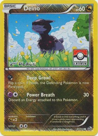 Deino - 97/113 (Pokemon League) [2nd Place] (97) [League & Championship Cards] Reverse Holofoil - Deck Out Gaming