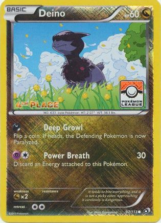 Deino - 97/113 (Pokemon League) [4th Place] (97) [League & Championship Cards] Reverse Holofoil - Deck Out Gaming