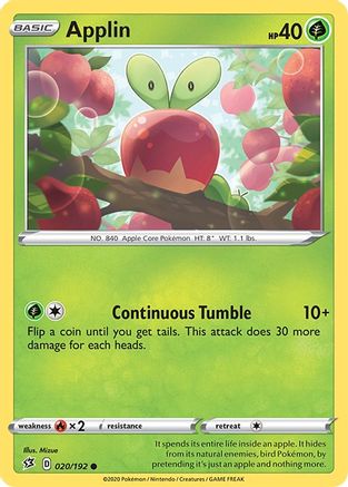 Applin (20) (20) [SWSH02: Rebel Clash] Reverse Holofoil - Deck Out Gaming