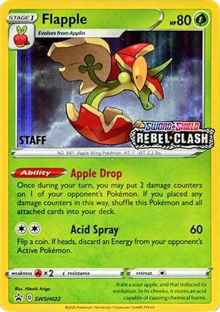 Flapple - SWSH022 (Prerelease) [Staff] (SWSH022) [SWSH: Sword & Shield Promo Cards] Holofoil - Deck Out Gaming