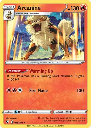 Arcanine (28) [SWSH02: Rebel Clash] Reverse Holofoil - Deck Out Gaming