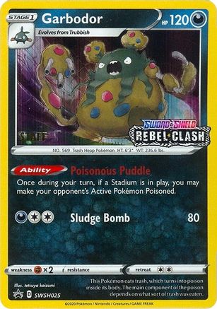 Garbodor - SWSH025 (Prerelease) [Staff] (SWSH025) [SWSH: Sword & Shield Promo Cards] Holofoil - Deck Out Gaming