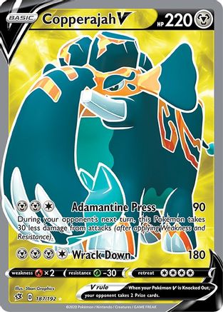 Copperajah V (Full Art) (187) [SWSH02: Rebel Clash] Holofoil - Deck Out Gaming
