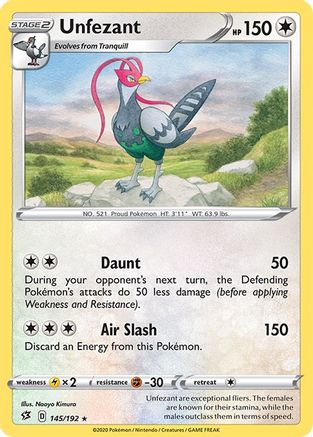 Unfezant (145) [SWSH02: Rebel Clash] Reverse Holofoil - Deck Out Gaming