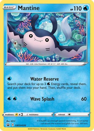 Mantine - SWSH026 (SWSH026) [SWSH: Sword & Shield Promo Cards] Holofoil - Deck Out Gaming
