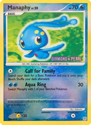 Manaphy - 9/130 [Diamond & Pearl] (9) [Burger King Promos] Reverse Holofoil - Deck Out Gaming