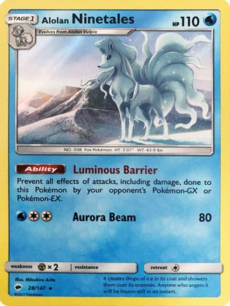 Alolan Ninetales - 28/147 (Water Web Holo) (28) [Miscellaneous Cards & Products] Holofoil - Deck Out Gaming