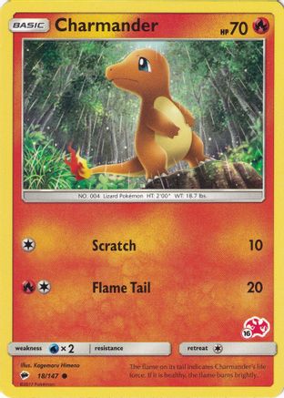Charmander - 18/147 (#16 Charizard Stamped) (18) [Battle Academy] - Deck Out Gaming