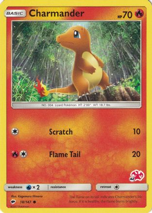 Charmander - 18/147 (#42 Charizard Stamped) (18) [Battle Academy] - Deck Out Gaming