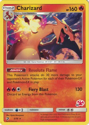 Charizard - 3/70 (#39 Charizard Stamped) (3) [Battle Academy] - Deck Out Gaming