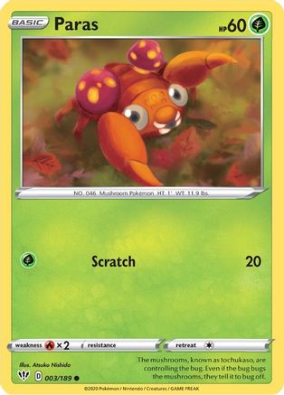 Paras (3) [SWSH03: Darkness Ablaze] Reverse Holofoil - Deck Out Gaming