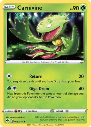 Carnivine (5) [SWSH03: Darkness Ablaze] Reverse Holofoil - Deck Out Gaming