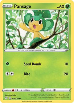 Pansage (6) [SWSH03: Darkness Ablaze] Reverse Holofoil - Deck Out Gaming