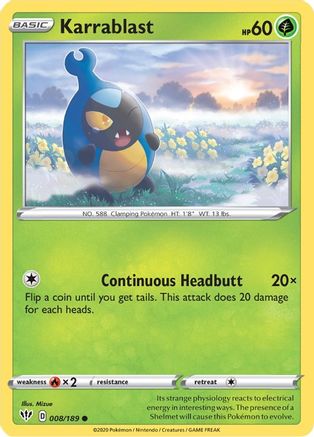 Karrablast (8) [SWSH03: Darkness Ablaze] Reverse Holofoil - Deck Out Gaming
