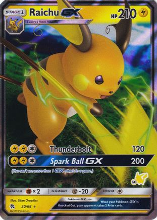 Raichu GX - 20/68 (#60 Pikachu Stamped) (20) [Battle Academy] Holofoil - Deck Out Gaming