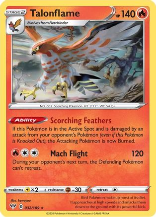 Talonflame (32) [SWSH03: Darkness Ablaze] Reverse Holofoil - Deck Out Gaming