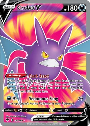 Crobat V (Full Art) (182) [SWSH03: Darkness Ablaze] Holofoil - Deck Out Gaming