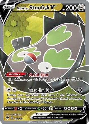 Galarian Stunfisk V (Full Art) (184) [SWSH03: Darkness Ablaze] Holofoil - Deck Out Gaming