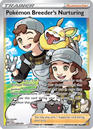 Pokemon Breeder's Nurturing (Full Art) (188) [SWSH03: Darkness Ablaze] Holofoil - Deck Out Gaming
